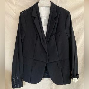 Martin Margiela pinstripe blazer with classic tailoring details